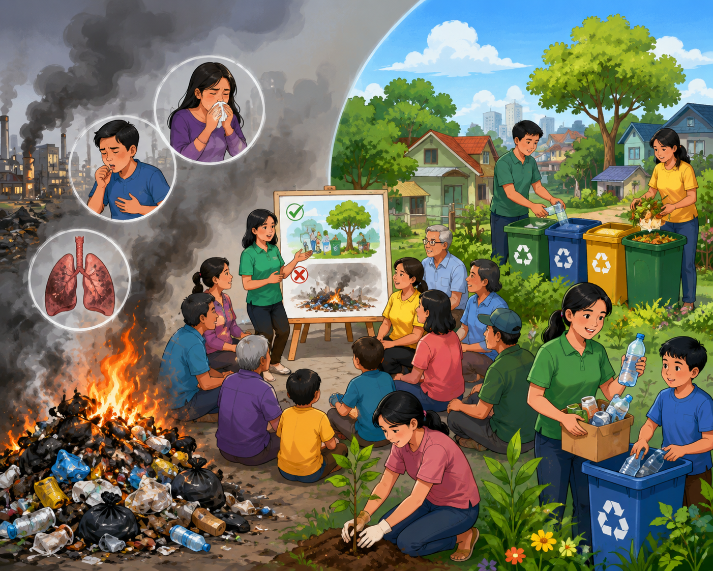 Meningkatkan Kesadaran Masyarakat tentang Bahaya Pembakaran Terbuka Sampah terhadap Lingkungan dan Kesehatan Masyarakat